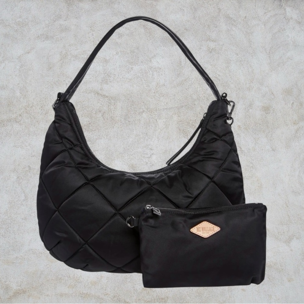 MZ Wallace Madison / Bowery Shoulder Bag Black Crossbody Satchel - Picture 3 of 6